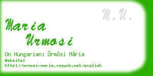 maria urmosi business card