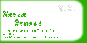 maria urmosi business card